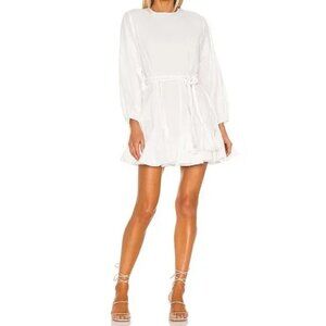 NEW $428 RHODE ELLA FLOWY MINI DRESS IN WHITE SIZE S
